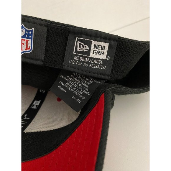 New Era Atlanta Falcons 39Thirty Fitted Hat Medium-Large NFL Draft Black/Red Cap - Picture 8 of 13